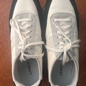 J.Crew White and Light Gray Sneakers